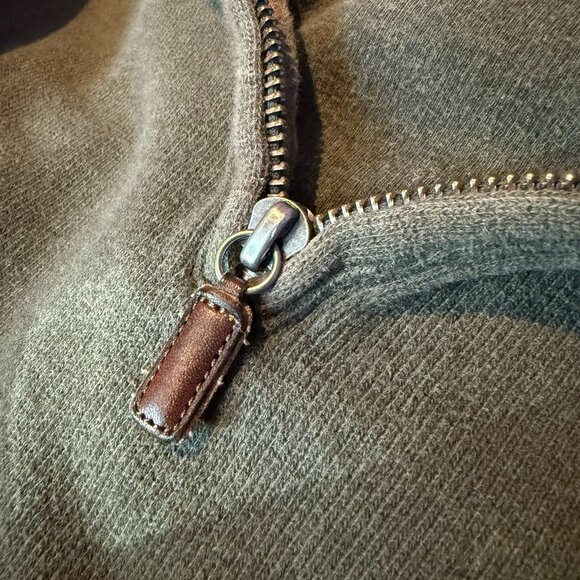 Polo Ralph Lauren 1/4 Zip Pullover Green Sweater w/ Maroon Logo, Men's Large - Picture 5 of 5